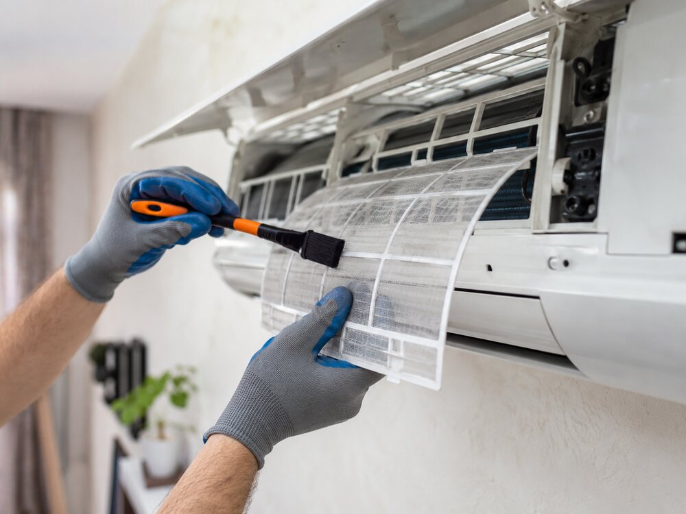Duvar tipi klimanın güvenli bakım kontrolü